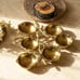 Cluster of 6 Lemon Shape Serving Bowl Tray Antique Gold Finish 12 Aluminum Base