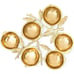 Cluster of 6 Lemon Shape Serving Bowl Tray Antique Gold Finish 12 Aluminum Base