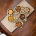 Cluster of 6 Lemon Shape Serving Bowl Tray Antique Gold Finish 12 Aluminum Base