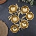Cluster of 6 Lemon Shape Serving Bowl Tray Antique Gold Finish 12 Aluminum Base