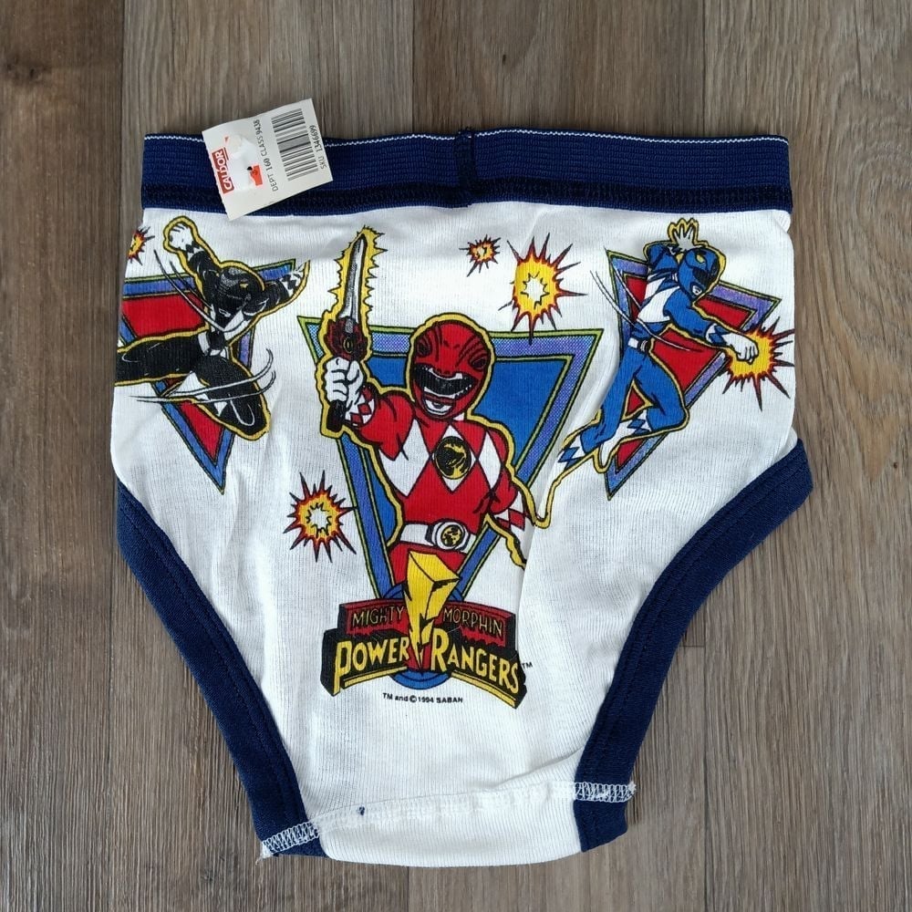 Vintage 1994 Power Rangers Toddler Boys Size 4T Saban Multicolor Graphic Briefs