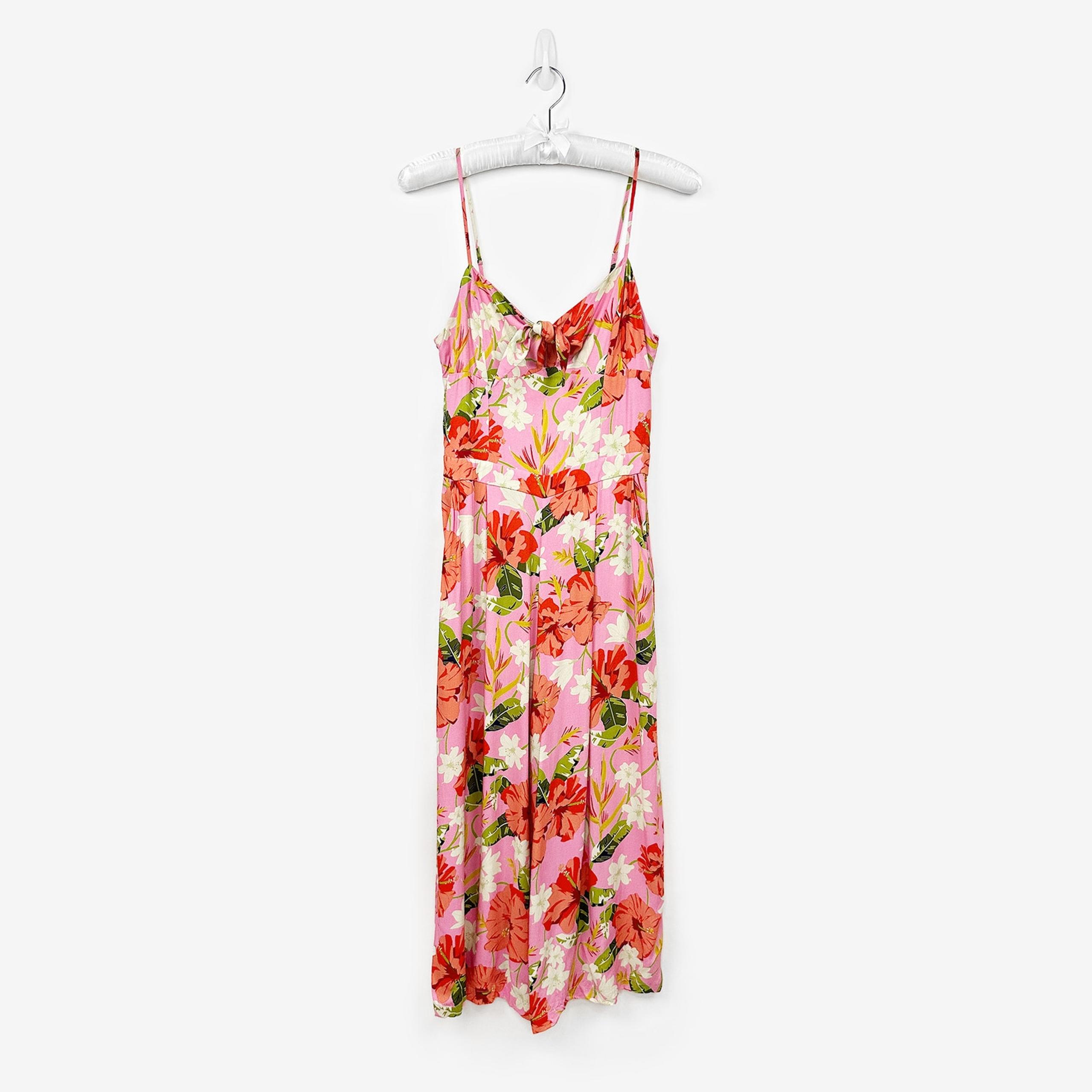 Yumi Kim Pretty Chic Jumpsuit Size 8 Mai Tai Pink Floral Resort Vacation Flowy