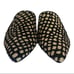 JENNI KAYNE GENUINE CALF HAIR MULE SLIP ON FLATS IN BLACK HONEY GIRAFFE 6 NWOB