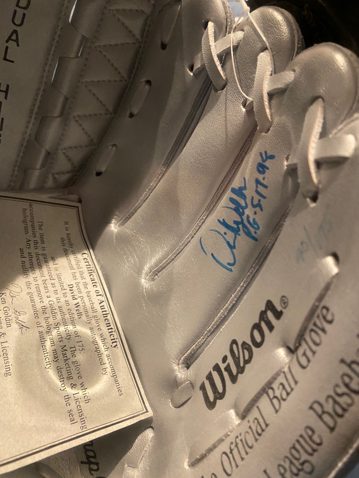 David wells signed mitt