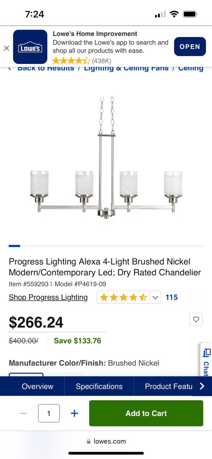 4 light chandelier