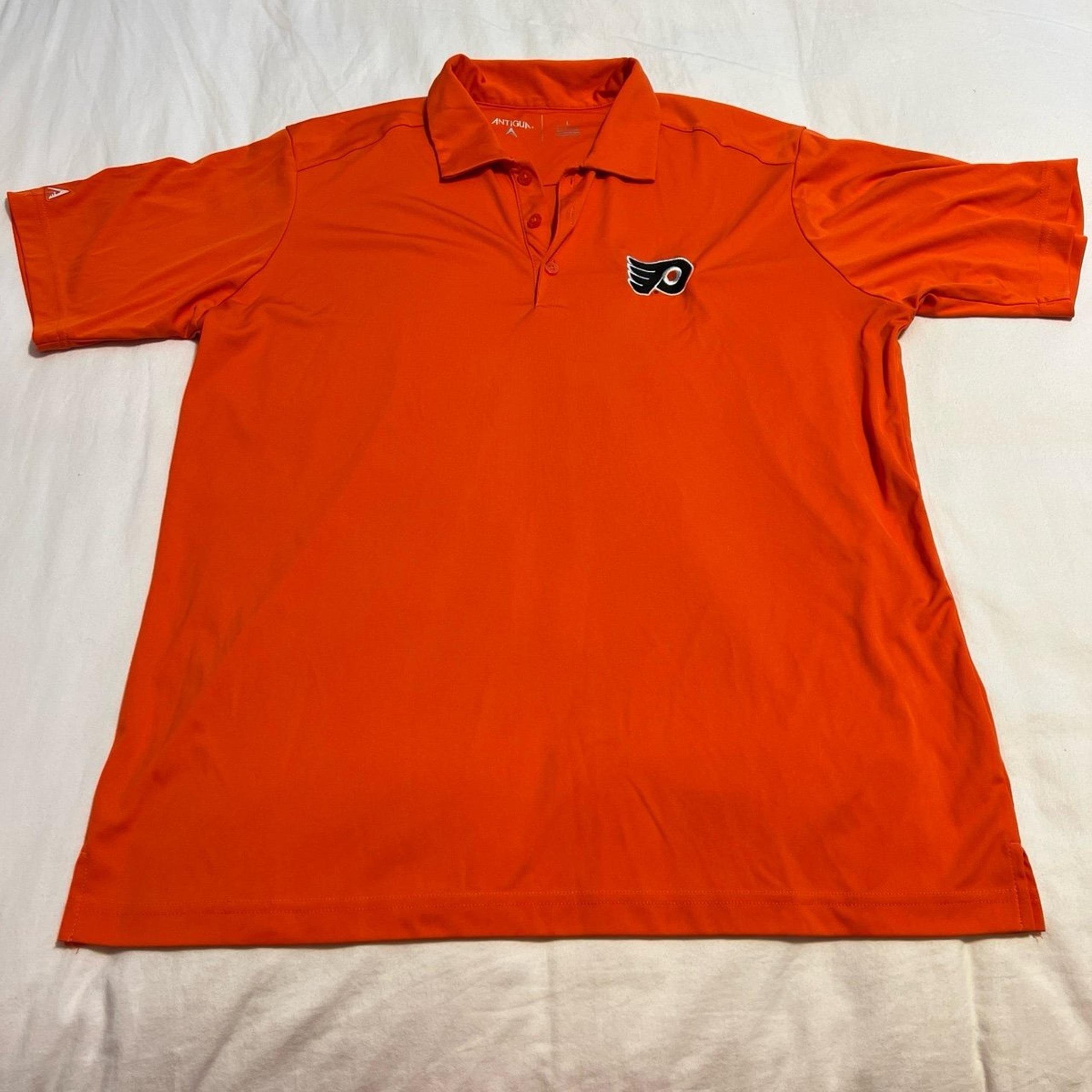 ANTIGUA PHILADELPHIA FLYERS MENS ORANGE TRIBUTE SHORT SLEEVE POLO