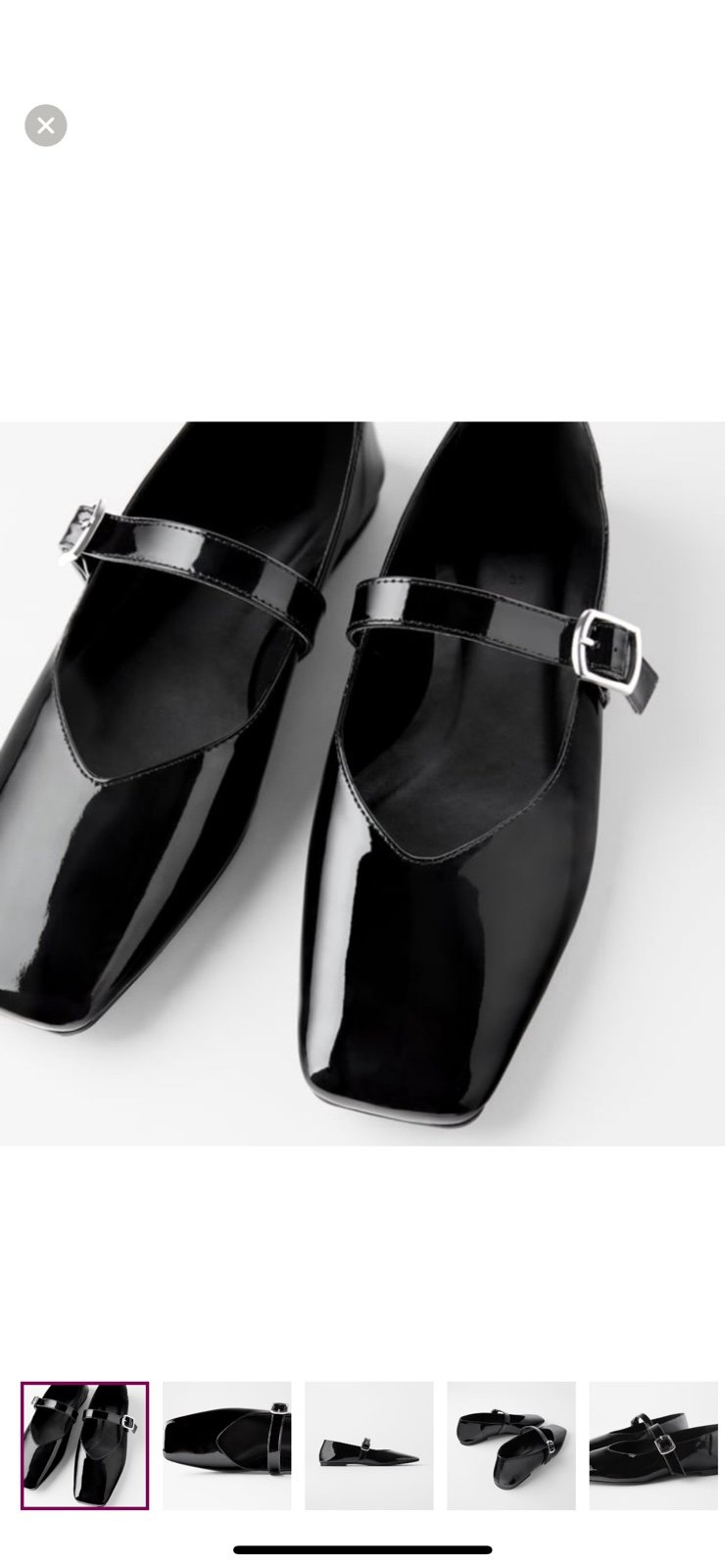 Zara Black Leather Square ToeMary Janes size 41