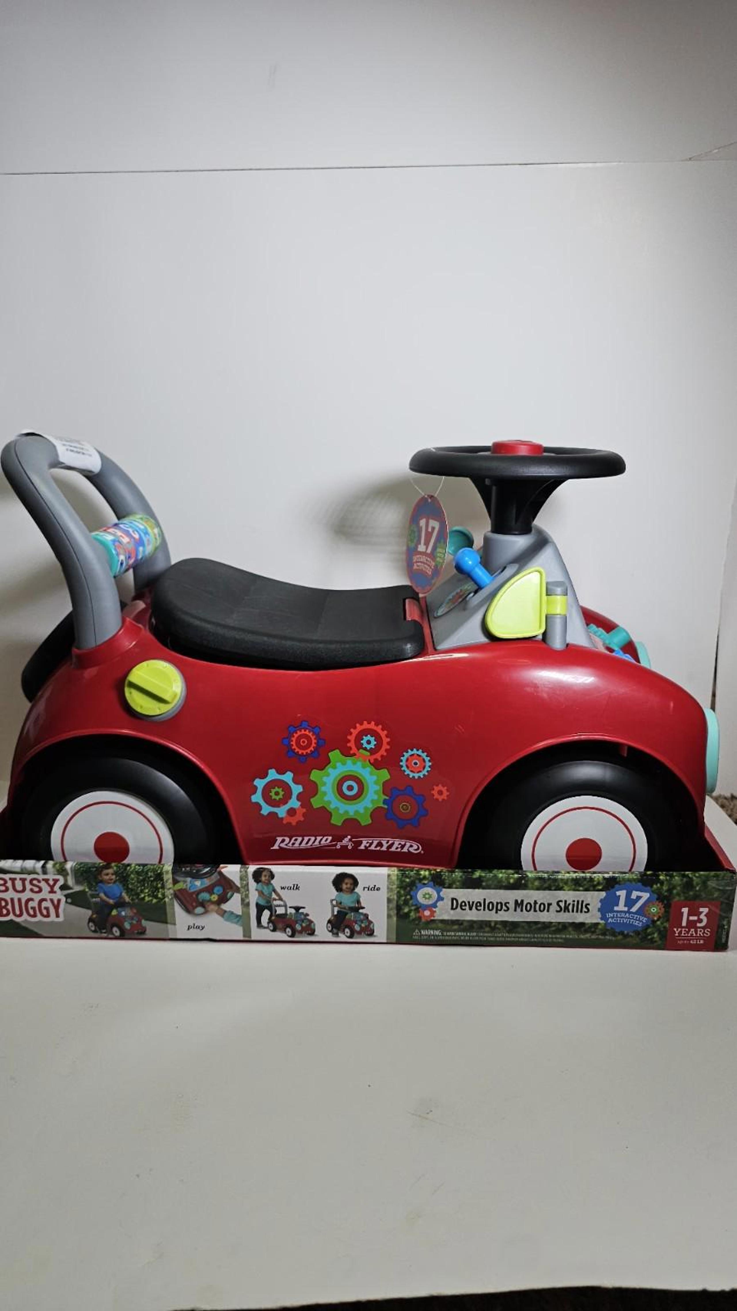 Radio Flyer Busy Buggy Toddler Ride-On Car  Sit to Stand Baby Toy Ages 13
