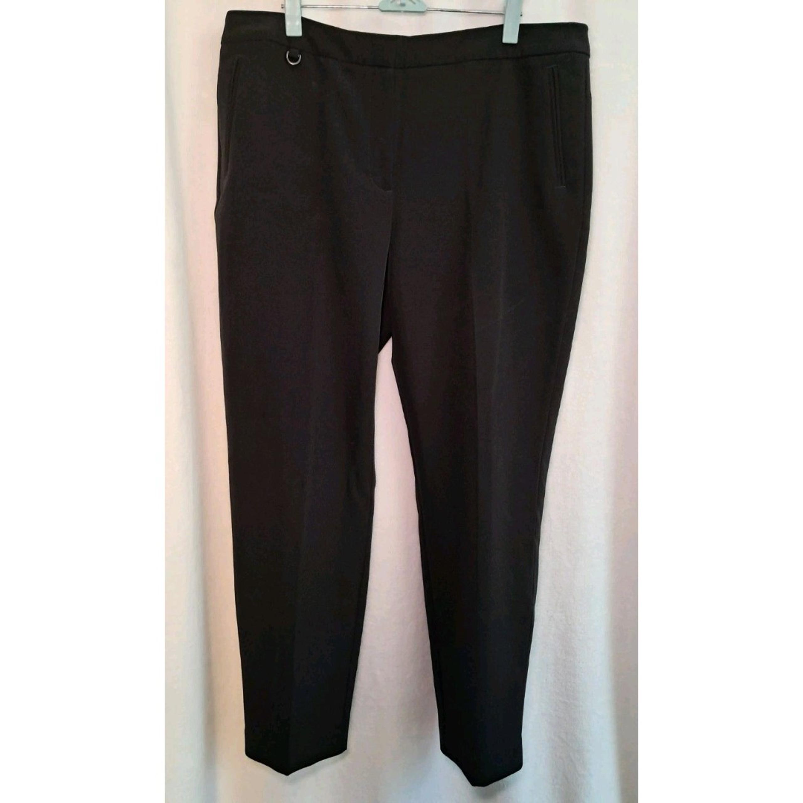 Adrianna Papell Bi Stretch Kate Fit Pants Black Tapered Leg $89 Size 14  NWT