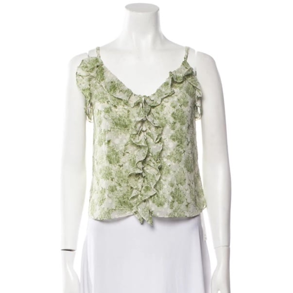 MISA LOS ANGELES Floral Print V-Neck Crop Top