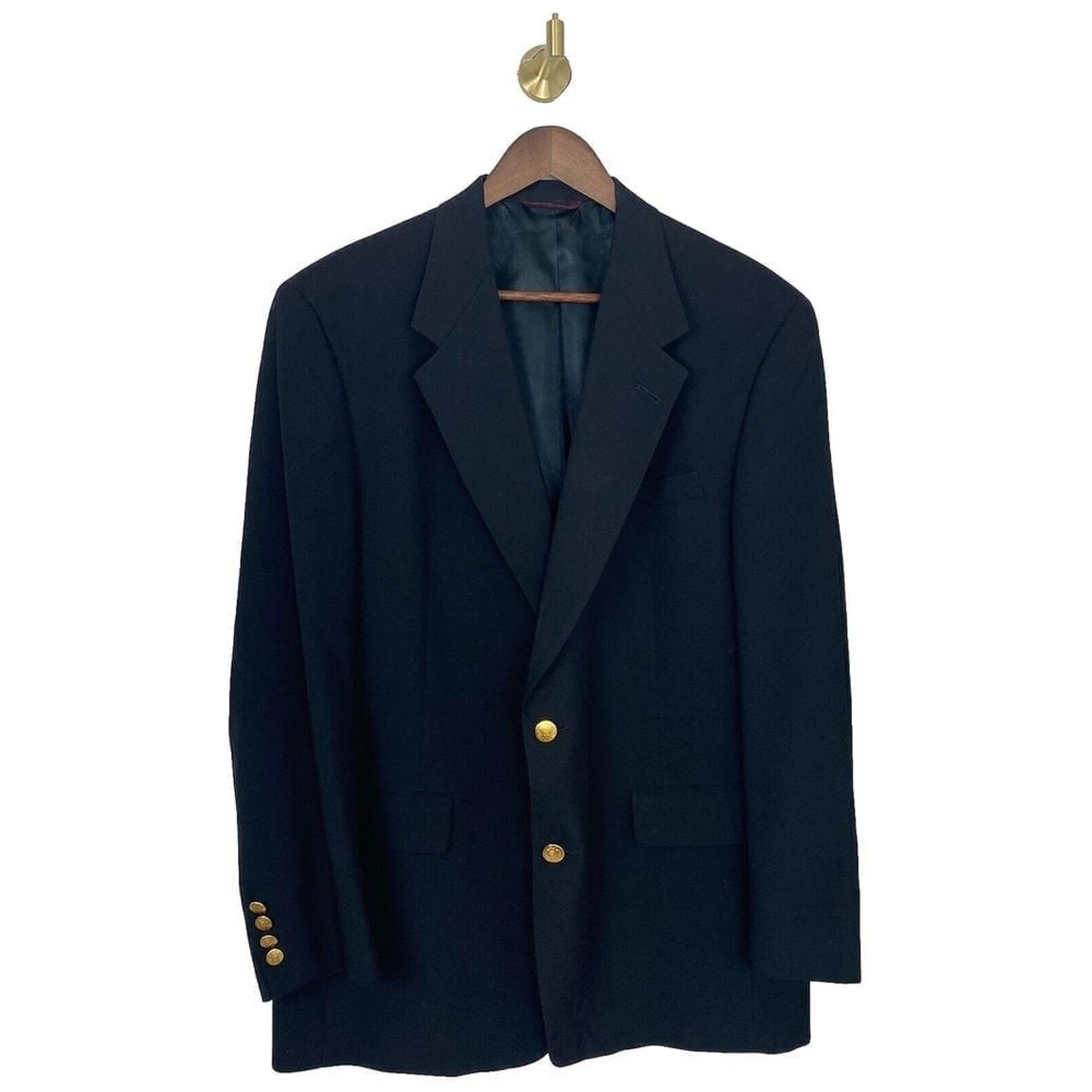 Hart Schaffner Marx Black 43R Wool Blazer Jacket Sport Coat Ivy Academia Preppy