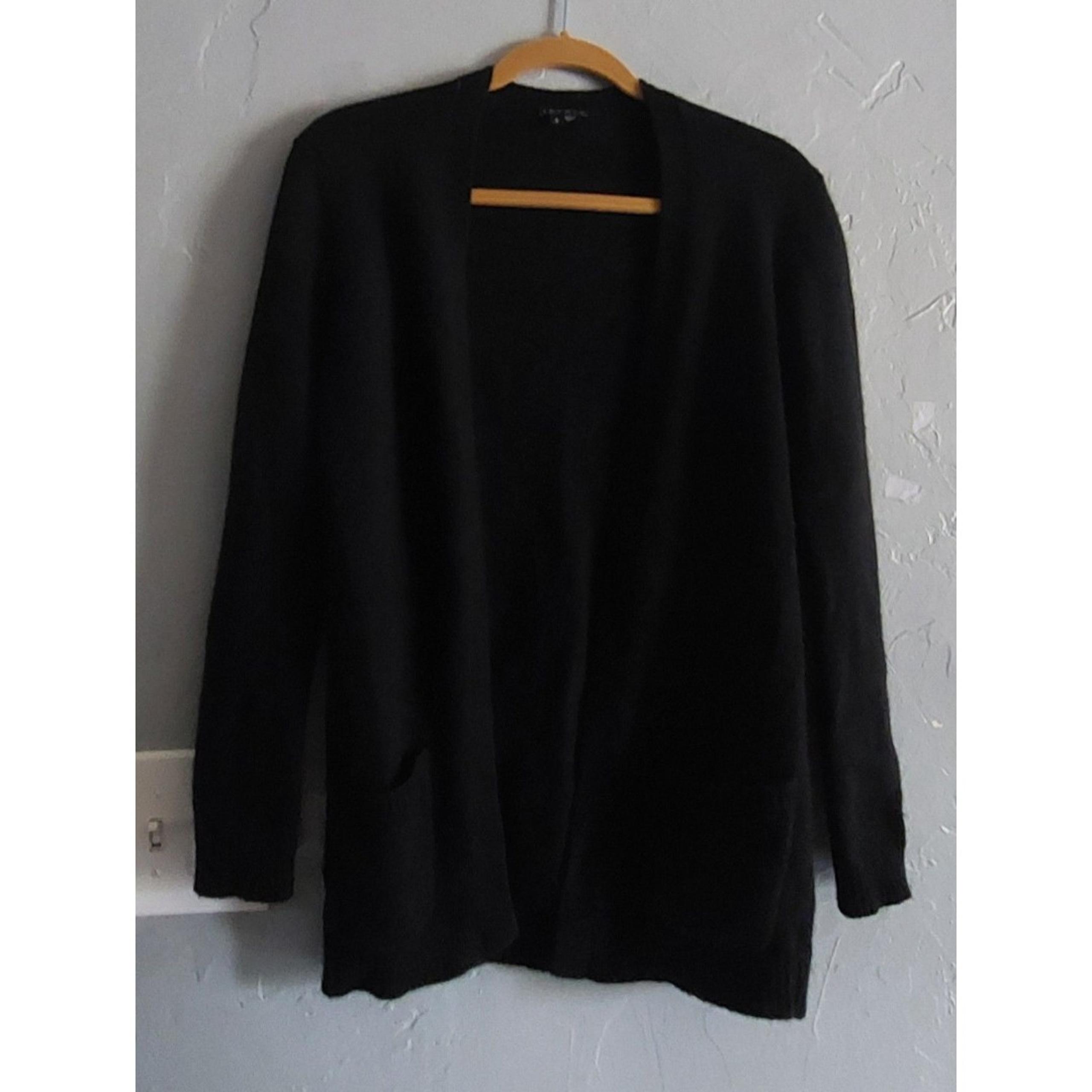 Theory  Sweater Cardigan Women Sp,open Front, Pockers, 100% Wool Lane,long Sleev