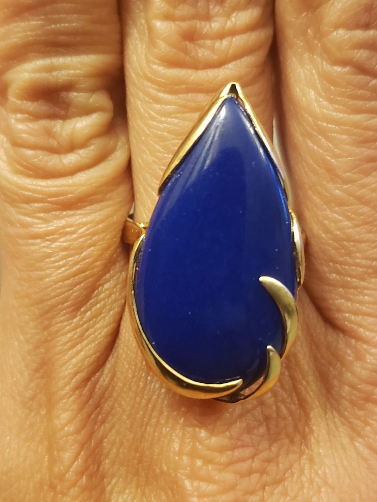 14k gold blue onyx ring size 8.5