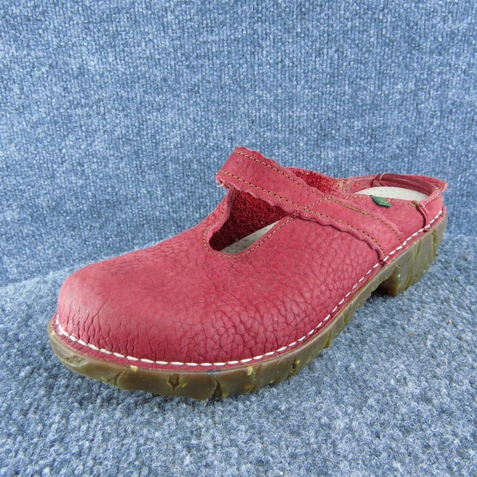 El Naturalista Clog Women Mule Shoes Size 37 Medium Red Leather Slip On