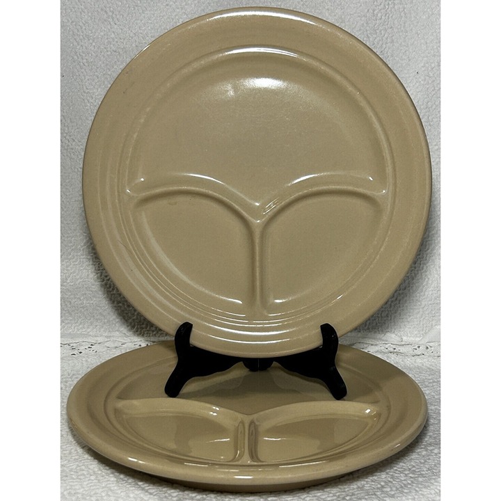 Vintage Shenango Inca Ware China Restaurant Ware Tan Divided Dinner Plates