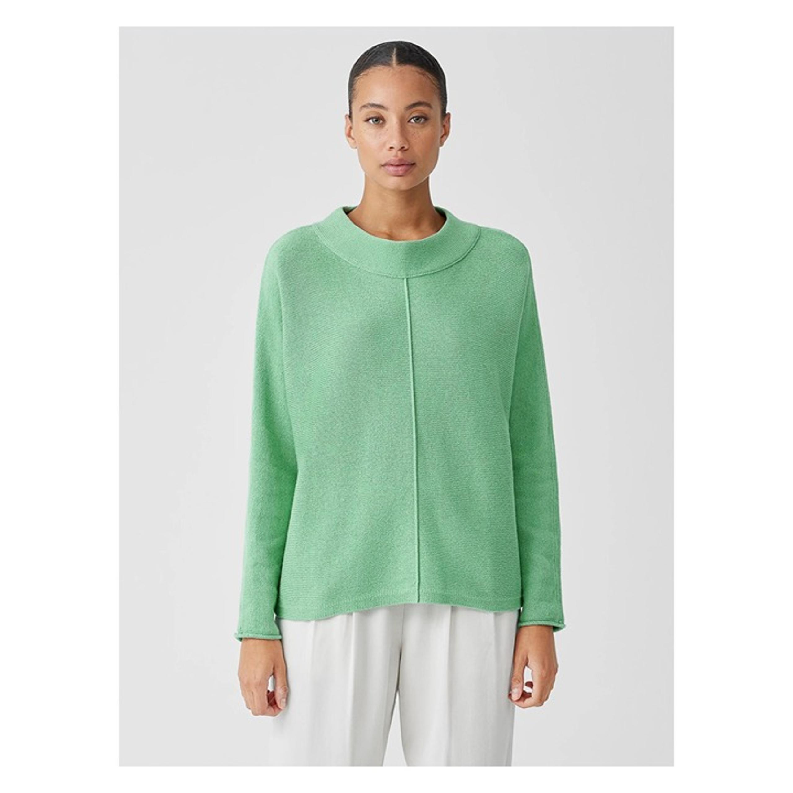 EILEEN FISHER Organic Cotton Recycled Cashmere Mock Neck Sweater