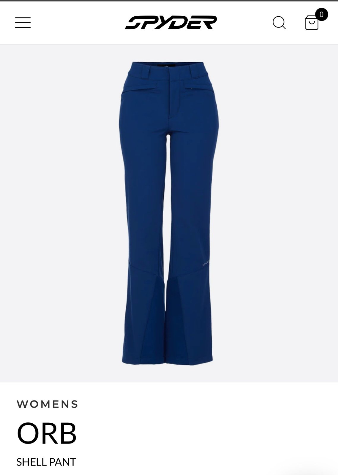 NWT SPYDER WOMENS ORB SHELL PANT SIZE 10 ABYSS