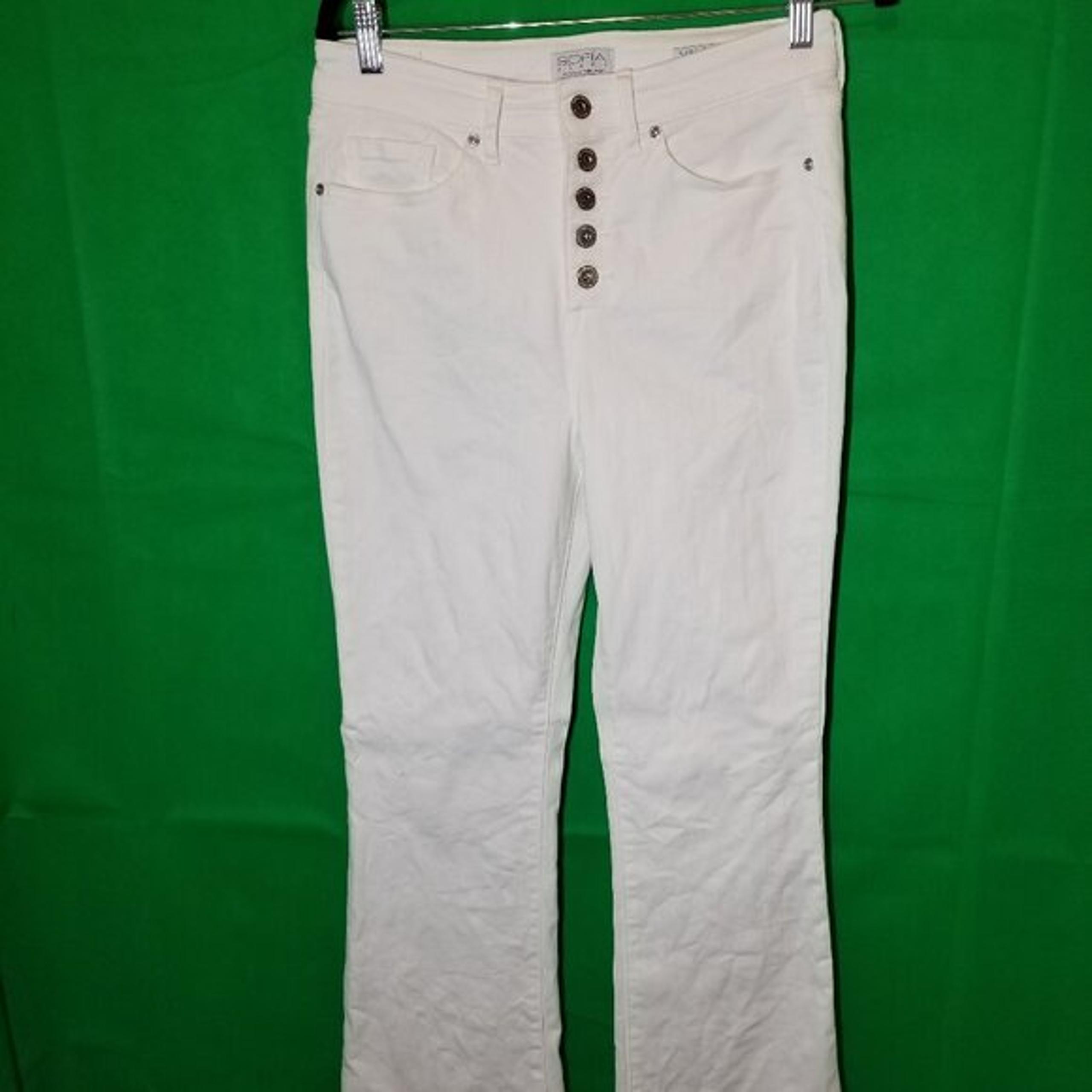 Sofia Jeans Melisa Flare High Rise Women Size 8 White Vergara Bell Bottoms