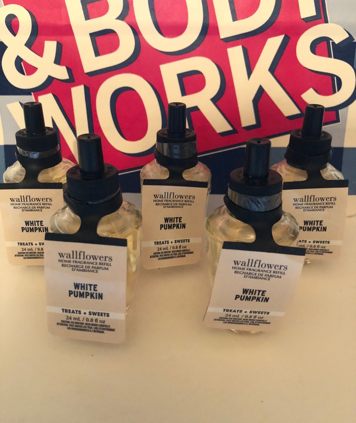 Bath & Body Works X5 White Pumpkin Wallflowers Fragrance Refill
