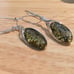 Beautiful one of a kind green Amber earr