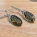 Beautiful one of a kind green Amber earr