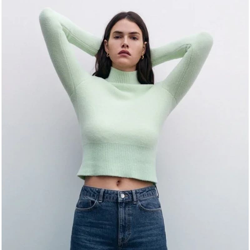 mint green turtleneck
