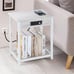 Set of 2 Gray Nightstand w/Charging Station Modern Side Table End Table