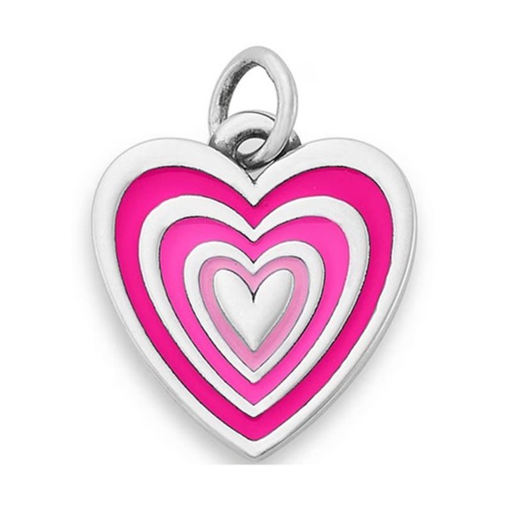 James Avery Sterling Pink Enamel Radiant Heart Charm