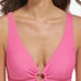 New Women's Tommy Hilfiger Dahlia Pink One Piece Swimsuit Keyhole Ring Size 16