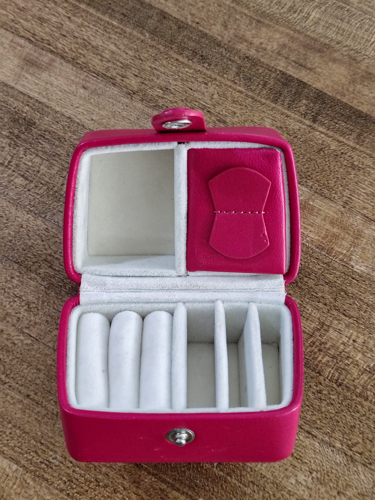 Vintage Genuine Leather Bosca Travel Mini Jewelry Box Case PINK