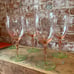 VINTAGE PINK URANIUM stem wine glasses set of 6 pink watermelon vaseline glow