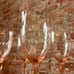 VINTAGE PINK URANIUM stem wine glasses set of 6 pink watermelon vaseline glow