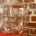 VINTAGE PINK URANIUM stem wine glasses set of 6 pink watermelon vaseline glow