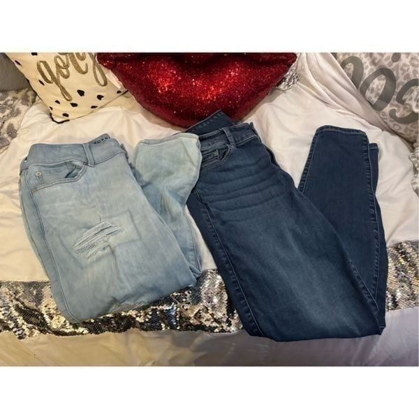 Torrid lot of 2x super soft blue jean/denim jegging legging light & dark blue