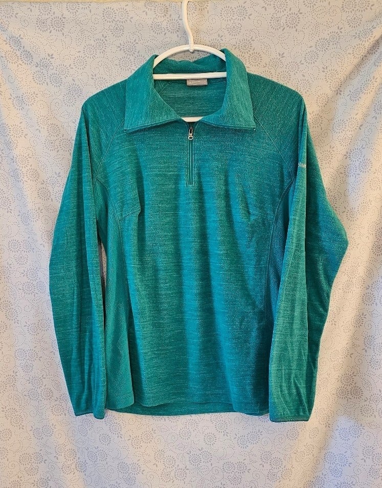Women's Columbia 3/4-zip Fleece Top Large/ Green