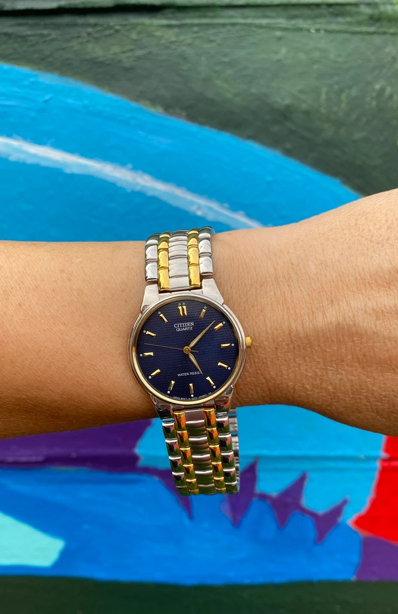 Citizen Two Tone Watch | Dark Face Watch