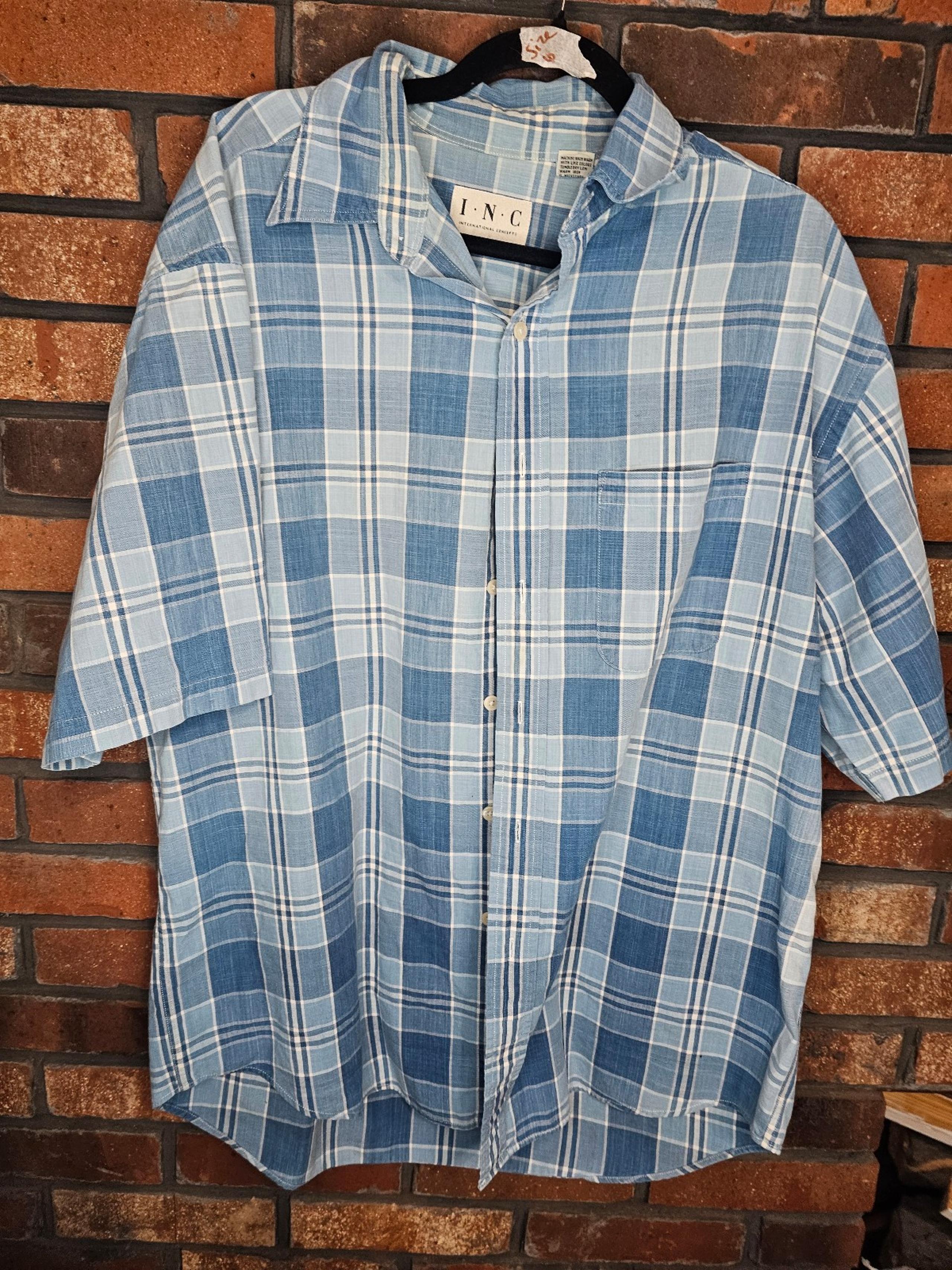International concepts blue button-down top
