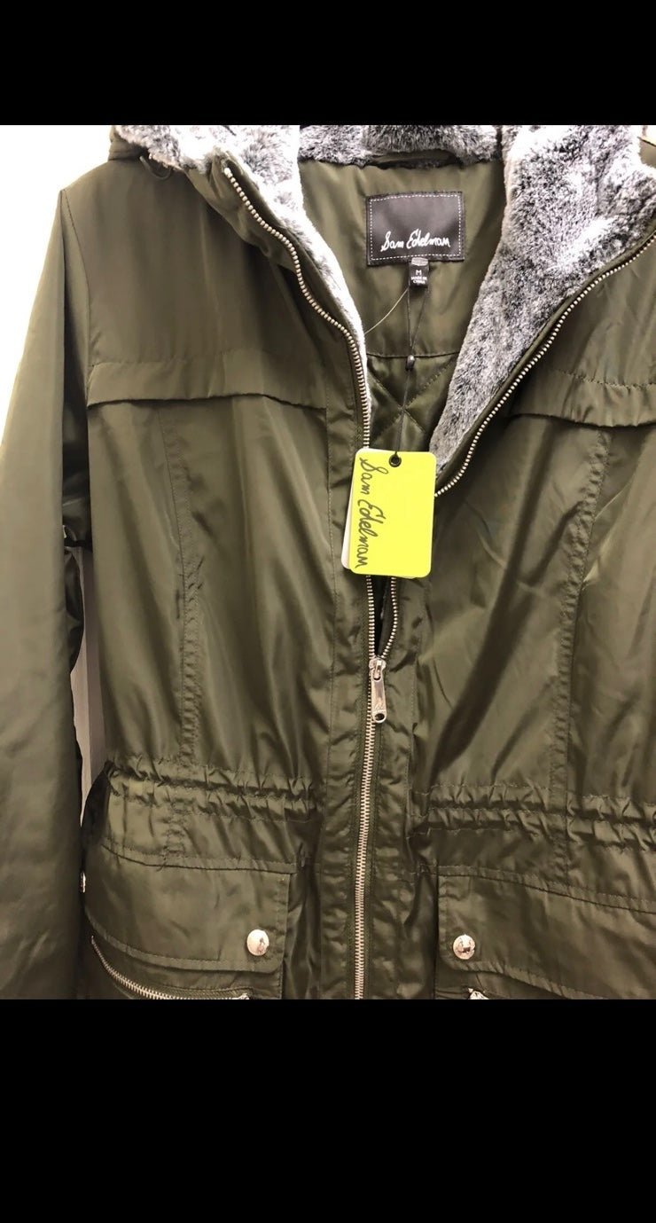 NWT sam edelman Hooded Faux Fur TrimParka M