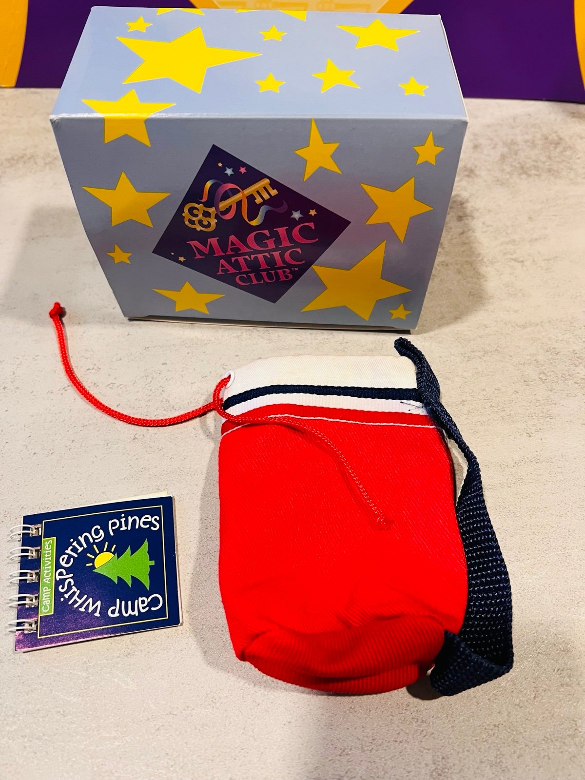 NEW HTF Magic Attic Club Camp Whispering Pines duffle bag & book