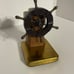 Vintage Nautical Ship Wheel Bookend Wood and Brass 1940’s RARE