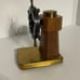 Vintage Nautical Ship Wheel Bookend Wood and Brass 1940’s RARE