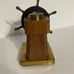 Vintage Nautical Ship Wheel Bookend Wood and Brass 1940’s RARE