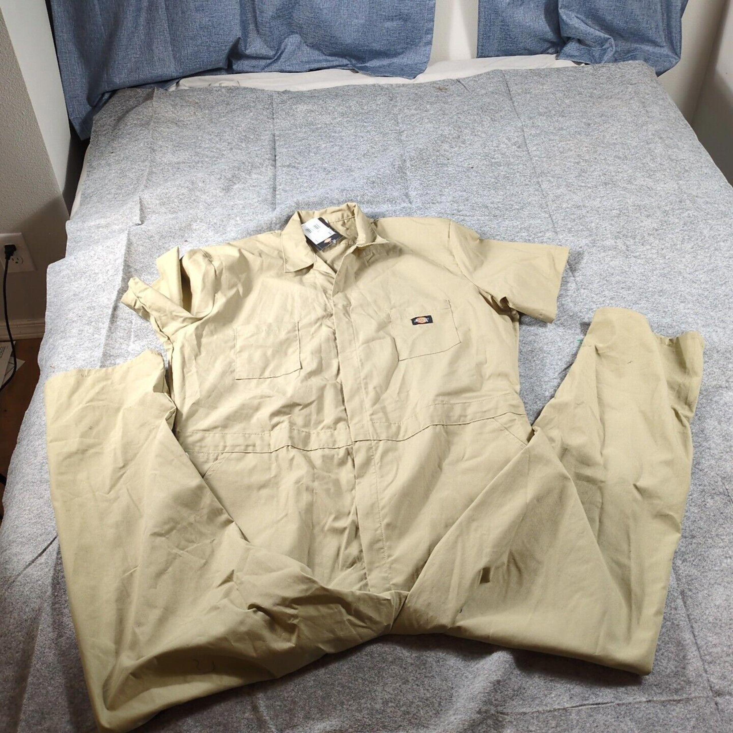 Dickies Coveralls Men XXL Tall S/S Tan Beige Workwear