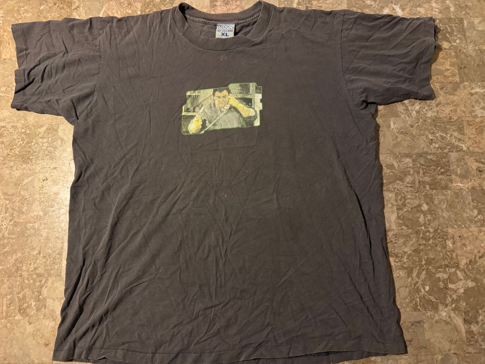 DRAWLS Shirt XL Mens 90s Skate Tee Uncle Buck John Candy Graphic Single Stitch.