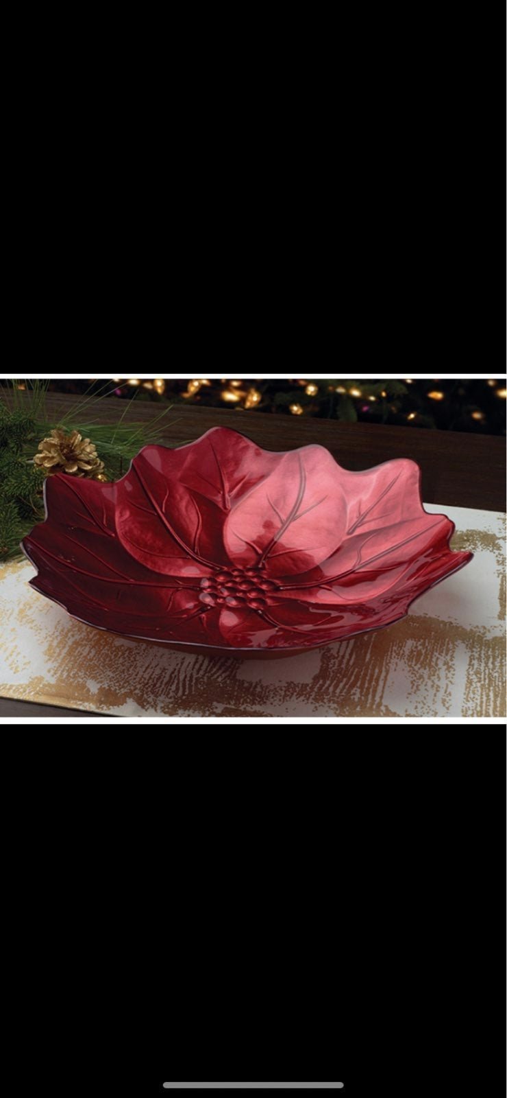 Princess House Poinsettia Bowl