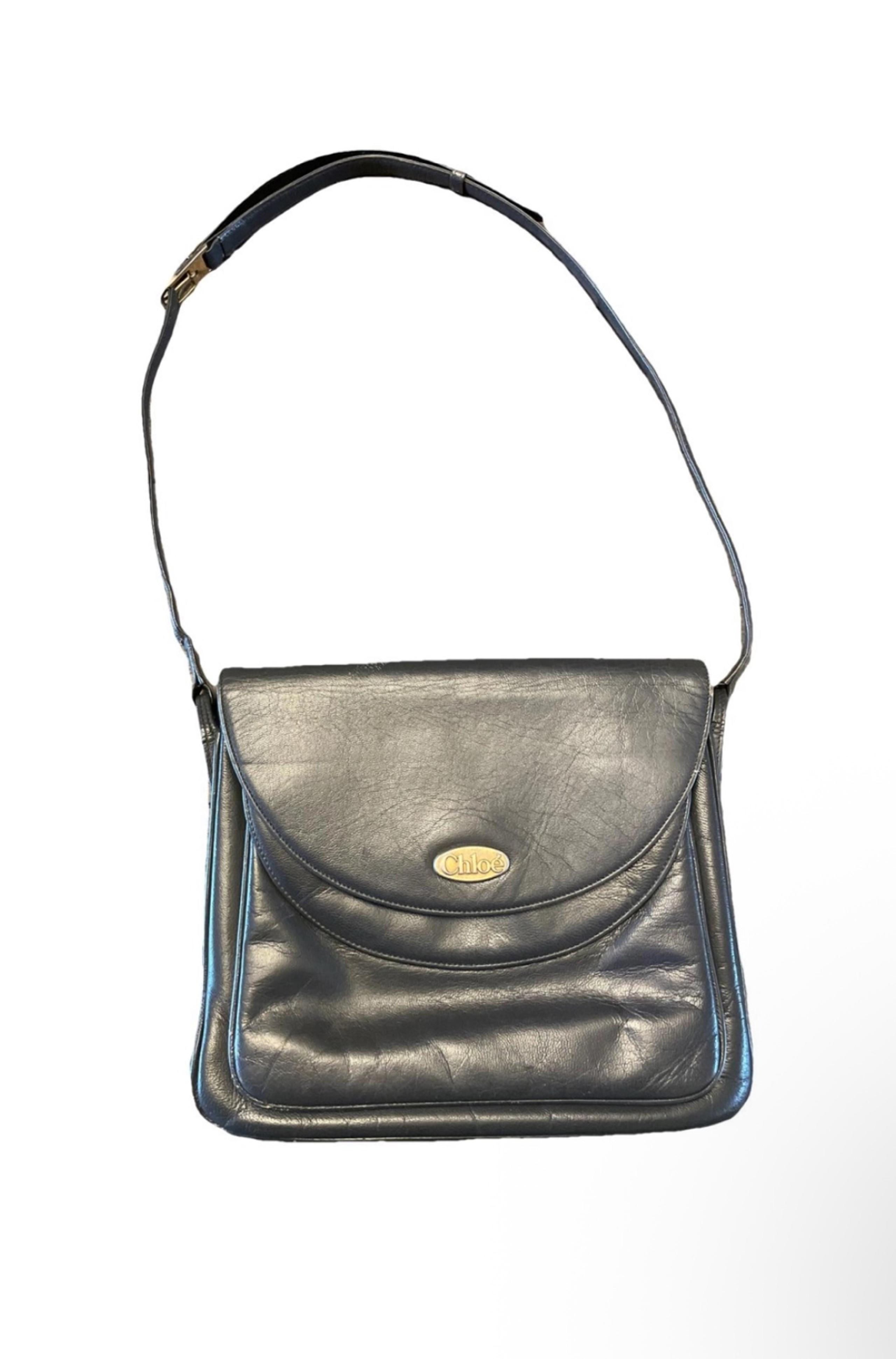 Chloe leather grey blue shoulder bag