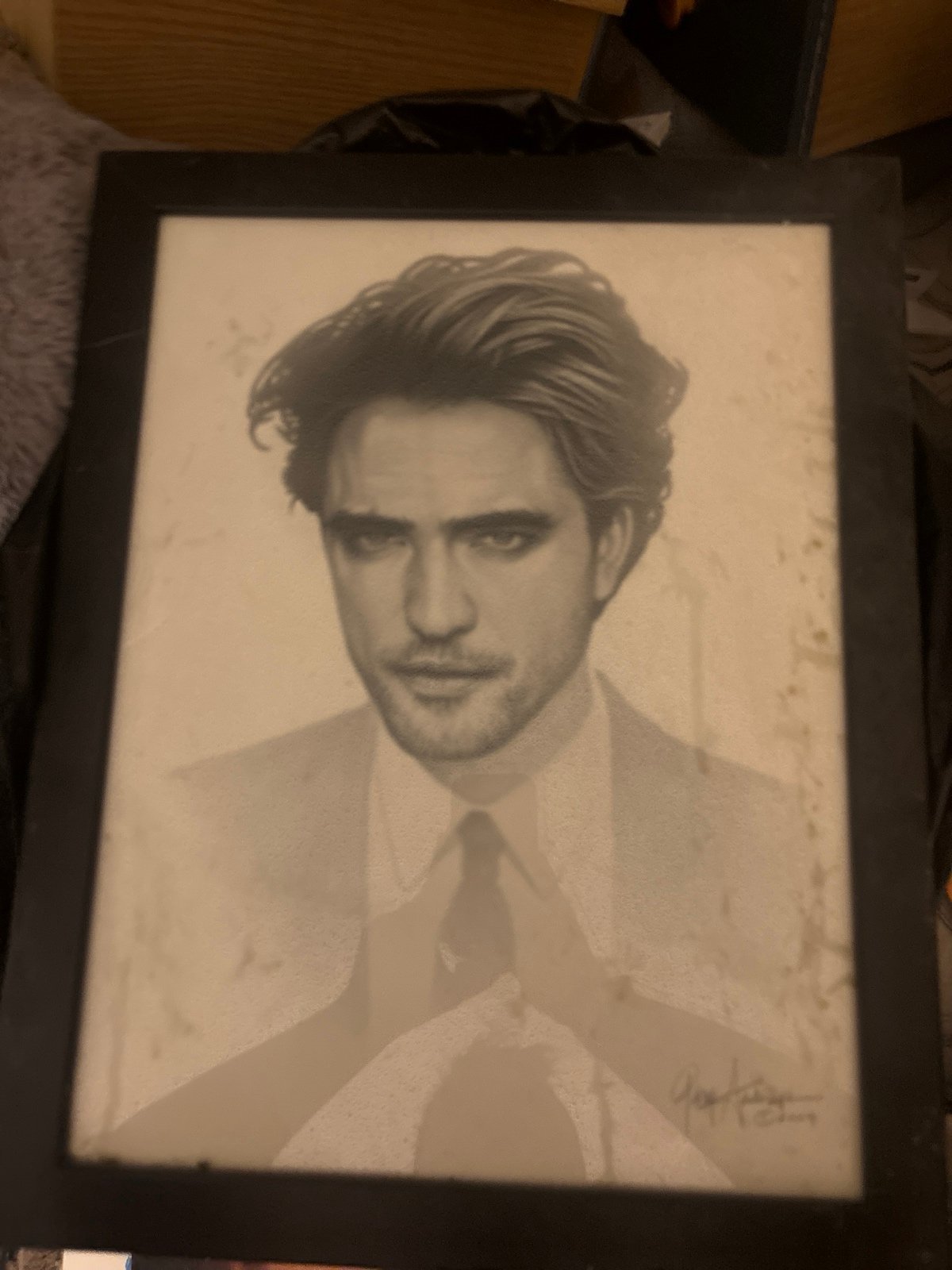Twilight rob Pattinson framed portrait drawing