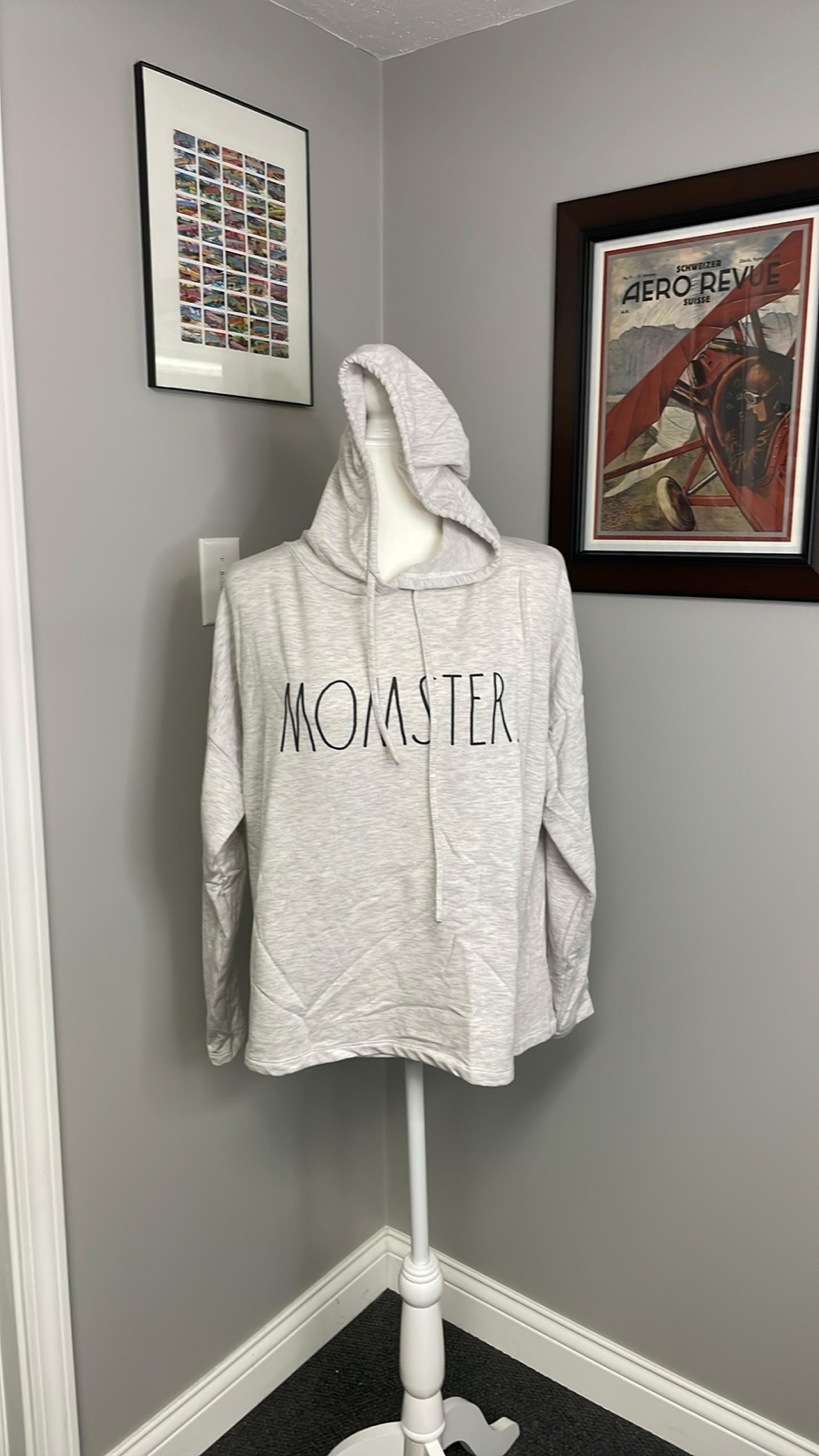 Rae Dunn Momster Hoodie Size Medium Womens Pullover Halloween Fall Popover