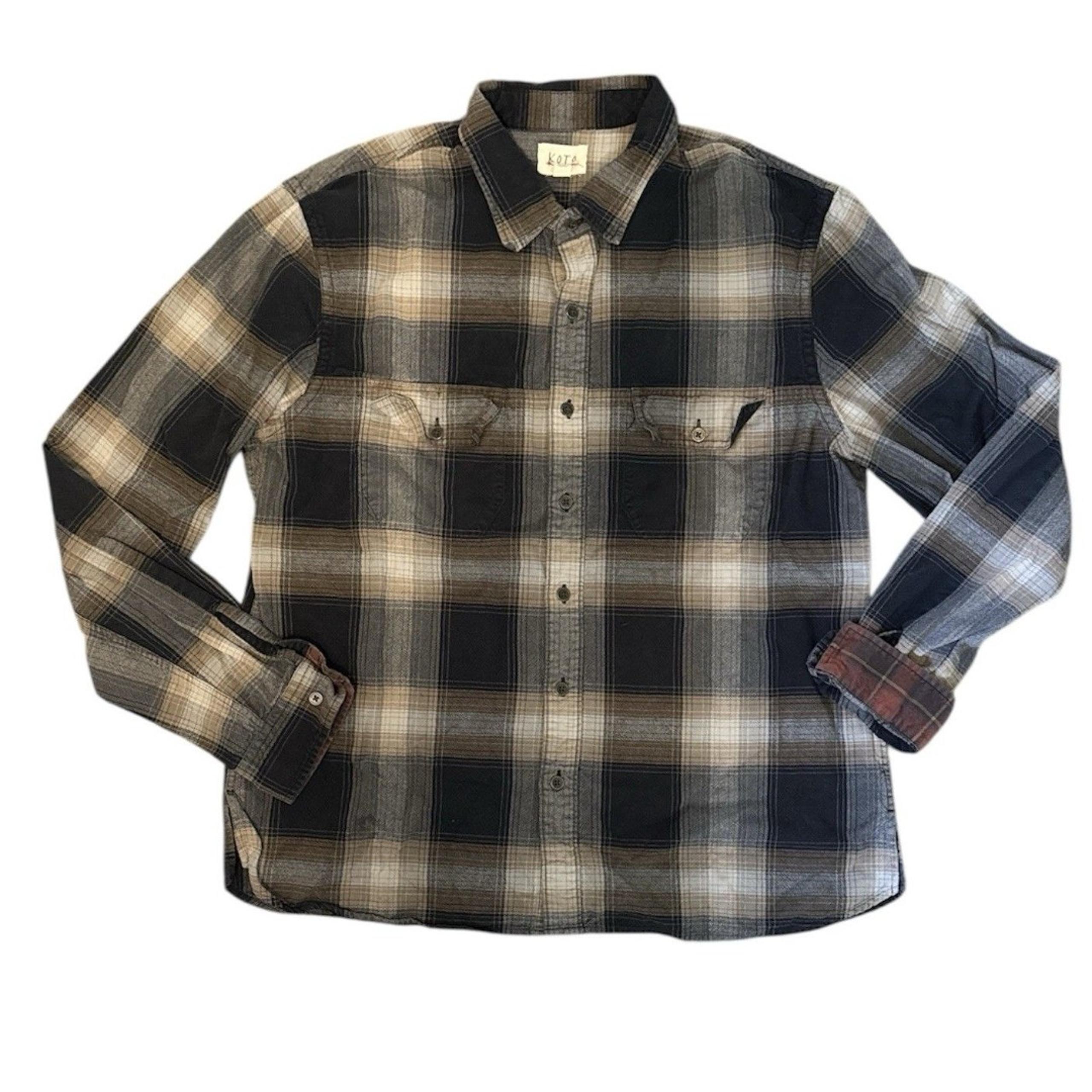 Koto Flannel Shirt Men’s XL Button Down Plaid Flannel Brown Urban Outfitters