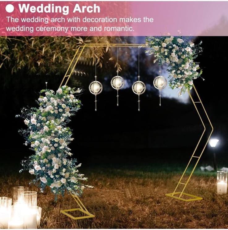 Gold Hexagon Wedding Arch